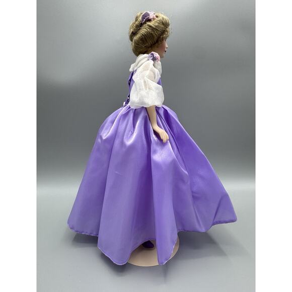 1988 Franklin Heirloom Gemstone Girl Amethyst Porcelain Doll 13” Vintage - Picture 6 of 14